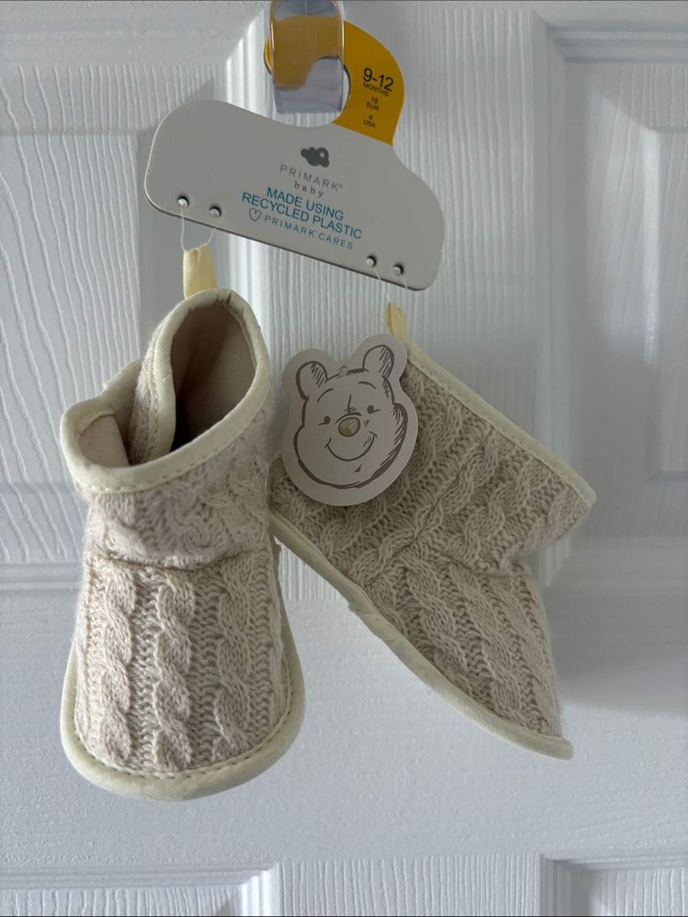 Primark Cream Cable Knit Baby Booties